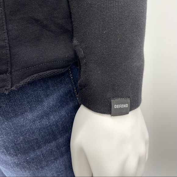 NWT Defend Paris Distressed Black & White Hoodie - Picture 4 of 6